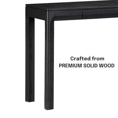 NTC Flow 47-Inch Console Table, Modern Solid Wood Entryway Table with Hidden Drawer, Waterproof & Heat Resistant, Narrow Table for Hallway, Living Room & Foyer, Burnt Black - color: Burnt Black, size: 47 Inch, style: Console