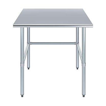 30 in. x 36 in. Open Base Stainless Steel Work Table | Residential & Commercial | Food Prep | Heavy Duty Utility Work Station | NSF - size: 36 in. Length x 30 in. Width
