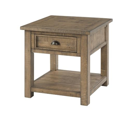 Martin Svensson Home Monterey Solid Wood End Table, Reclaimed Natural | Farmhouse Rustic, Coastal Side Table, Drawer and Shelf - color: Reclaimed Natural