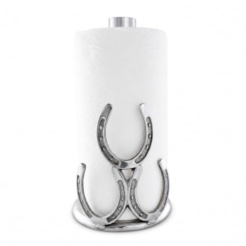 Arthur Court Horseshoe Paper Towel Holder - Decorative Aluminum Equestrian Kitchen Accessory - 12.5 Inch Tall - size: Horseshoe