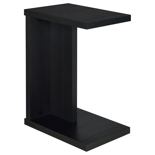 Coaster Home Furnishings - Clower - Wood - C-Shaped Side Table with Rectangular Top, Open Form, and Square Edges - Living Room - Black - 930276 - color: Black