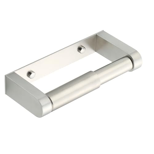 Alise Toilet Paper Holder Wall Mounted with Adhesive or Wall Drill, Brushed | Spring Loaded, SUS304 Stainless Steel,Bathroom Toilet Paper Roll Holder For Toilet, Washroom, RV - color: Brushed Nickel, size: No Shelf