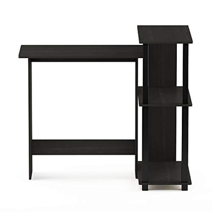 Furinno Abbott Corner Computer Desk with Bookshelf, Espresso/Black - color: Espresso/Black