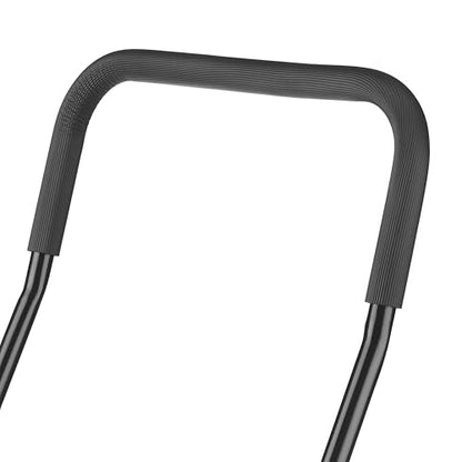 Whitmor Foldable Utility Shopping Cart with Wheels, Heavy Duty Metal Grocery Cart, Portable Foam Handle, Rolling Collapsible Trolley for Groceries, Laundry, Storage, Black - size: 19.5"L x 18.5"W x 34.5"H, Black