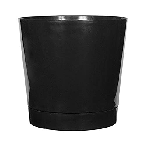 Novelty Root & Vessel Majestic Full Depth Round Cylinder Pot, Glossy Black, 14-Inch (10148) - color: Black, size: 14 Inch
