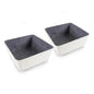 Three by Three Seattle Tapered Felt Storage Bins 2-Pack 9x9 Cream/Charcoal | Recycled felt tapered bins; soft non-scratch; 5"x5" fits most drawers; organize desk, office, bathroom, bedroom & entryway - color: Cream/Charcoal