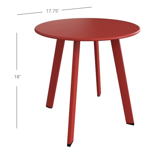 Grand patio Round Steel Patio Coffee Table Weather Resistant Nesting Tables Including One Large Side Table and One Small End Table, (Red, 2PC) - color: Red, style: 2 PC