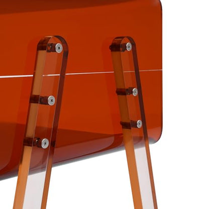 Acrylic Side Table, 2-Tier End Table with Open Storage for Small Spaces, Brown Modern Nightstand for Bedroom, Living Room, Apartment - color: Brown