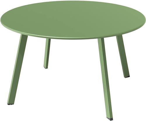 Grand patio Outdoor Round Coffee Table, 28-inch Patio Side Table, Great for Backyard Patio Deck, Sage Green - color: Sage Green, style: 1 PC