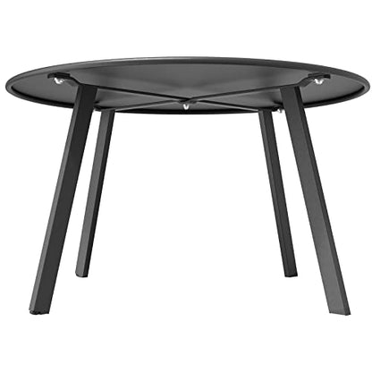 Grand Patio Round Steel Patio Coffee Table, Weather Resistant Outdoor Large Side Table, Black… - color: Black, style: 1 PC