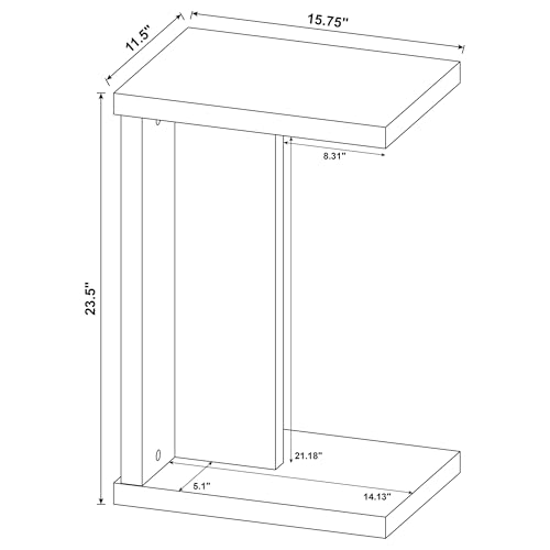 Coaster Home Furnishings - Clower - Wood - C-Shaped Side Table with Rectangular Top, Open Form, and Square Edges - Living Room - Light Oak - 930275 - color: Light Oak