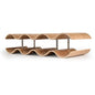 Countertop Wine Rack - 7 Bottle Freestanding Wine Bottle Holder Stand - 2 Tier Wooden Wine Storage Rack - Wavy Wine Organizer for Cabinet Pantry Home Kitchen Bar - size: 2 Tier - 7 Bottle