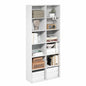 Furinno Basic Book Shelf, 12-Cube Bookshelf, Open Shelf Bookcase, Cube Storage Organizer, 12 x 32 x 71, for Living Room, Home Office, Plain White