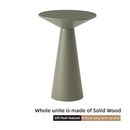 COZAYH Small Pedestal End Table Round Farmhouse Martini Table Wood Plant Stand Rustic Drink Table for Small Space Living Room, Sage Green - color: Sage Green