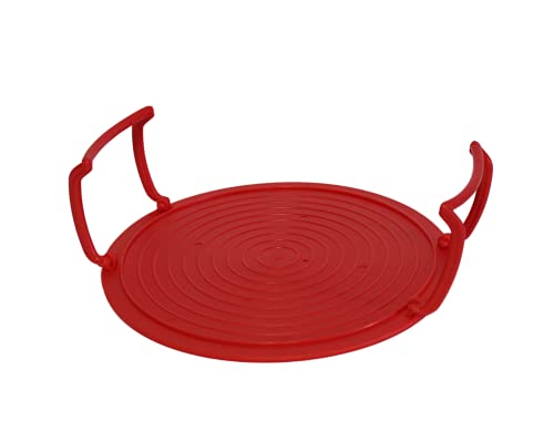 Microwave Multipurpose 4 in 1 Tray Stand Rack Splatter Guard Carry Tray Stacking Shelf (1, Red) - color: Red