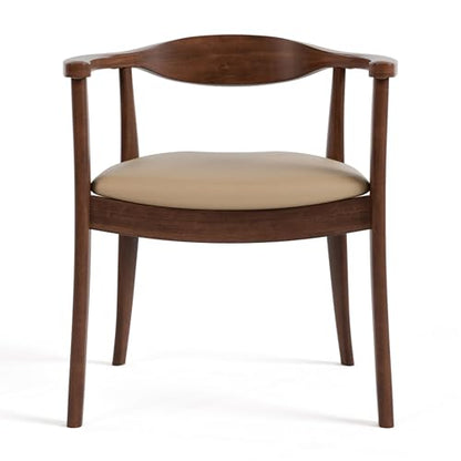 Furniture of America Nazaen I Mid-Century Modern Solid Wood 245-inch Side Chairs Set of 2 with Arm Rest, Semi-Handmade, Upholstered Seating for Home Kitchen, Dining Room, Rich Walnut - color: Rich Walnut, size: Style 1