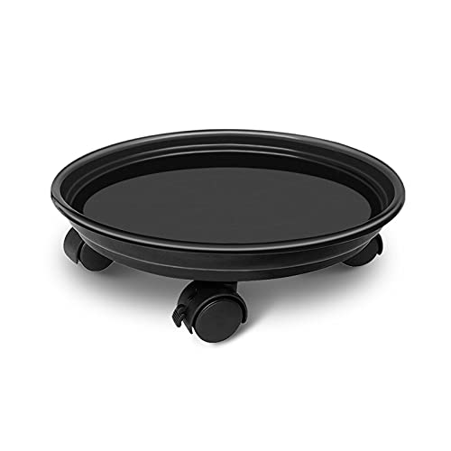 Plant Caddy with Wheels, Rolling Plant Dolly with Casters, Black | Movable Plant Stand, Flower Pot Dolly Holder, Planter Pot Mover, Indoor Outdoor Use, 2 Wheels with Lock, Fit Most Pots - color: Black