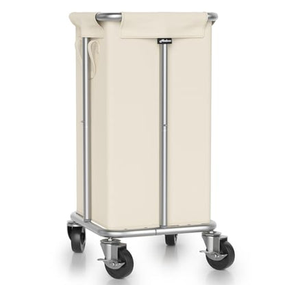 Hodonas Laundry Basket with Wheels, 115L Rolling Laundry Hamper Large Dirty Clothes Hamper Cart with Steel Frame and Removable Bag, Bedroom Bathroom Dorm Room Laundry Room Organization Hampers, Beige - color: Beige