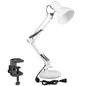 TORCHSTAR Metal Desk Lamp, Adjustable Swing Arm, E26, White | Architect Gooseneck Multi-Joint Clip Table Lamp with Plastic Clamp, for Home Office, Work, Study, Reading, Bulbs not Included - color: White