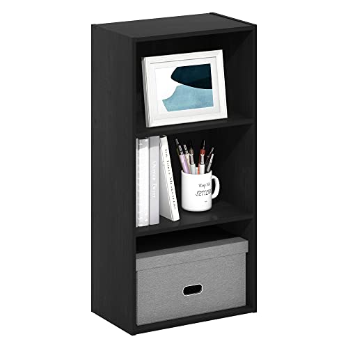 Furinno Luder 3-Tier Open Shelf Bookcase, Blackwood - color: Blackwood, size: 3-Tier, 9.3 x 16 x 31.4