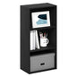 Furinno Luder 3-Tier Open Shelf Bookcase, Blackwood - color: Blackwood, size: 3-Tier, 9.3 x 16 x 31.4