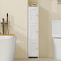 HEXCELEN Slim Bathroom Storage Cabinet, Narrow Cabinet with 3 Doors，Small Bathroom Organizers and Storage, Laundry Room Organization for Small Space, Kitchen, Living Room, White