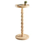 Round Side Table, Small End Table for Small Spaces with Solid Wood Leg, Accent Nightstand, Coffee Table for Living Room, Bedroom, Conference Room, Hallway, Home Office, Natural Wood Color - color: Natural
