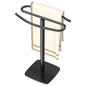 RUACQ Hand Towel Holder for Bathroom,12 inch S-Shape Towel Holder Stand, Stainless Steel and Aluminium Standing Towel Rack for Kitchen Vanity Countertop (Matte Black) - color: Black