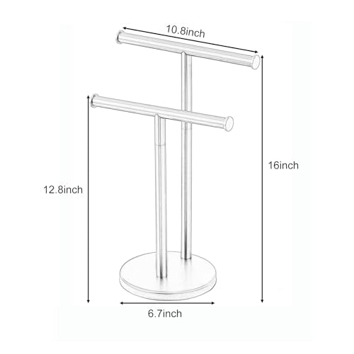 Black Hand Towel Holder Stand, Double T-Shape Hand Towel Stand Towel Rack Towel Bar for Bathroom Countertop, SUS304 Stainless Steel SHUNLI - color: Black-s