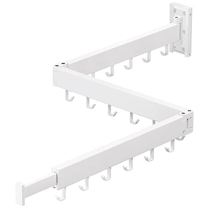 ZdwCyl Clothes Drying Rack,Laundry Space Saver Wall Mounted,Retractable,Collapsible(Tri-Fold), White Color Rack Clothing - color: White-basic