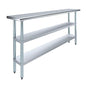 Stainless Steel Work Table with 2 Shelves | Metal Utility Table | Commercial & Residential NSF Utility (Stainless Steel Table with 2 Shelves, 72" Long x 14" Deep) - size: 72" Long x 14" Deep