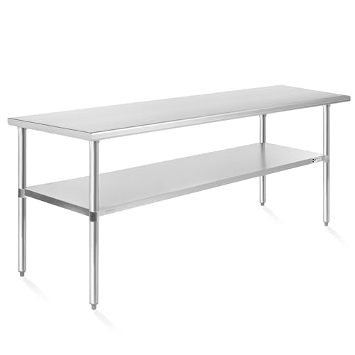 KUTLER Stainless Steel Table 30 x 60 Inches, NSF Heavy Duty Commercial Kitchen Prep and Work Table with Undershelf for Restaurant, Hotel, Home - size: 30" x 60"