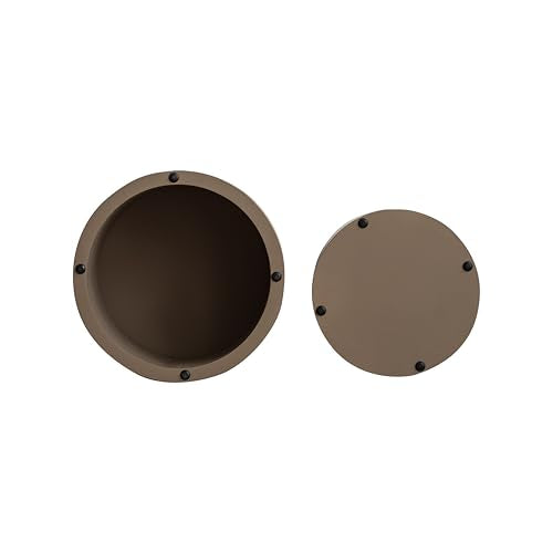 Nesting Coffee Table Set of 2, Modern Round Coffee Table, Wooden Circle Accent Tables for Small Spaces Living Room Bedroom Balcony Office Drum Side Table, Brown Burl - color: Brown Burl