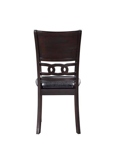 New Classic Furniture Gia Dining Chair (Set of Four), Black PU Upholstered Seat & Back Rest, Ebony - color: Ebony, size: Set of 4, style: Dining Chair