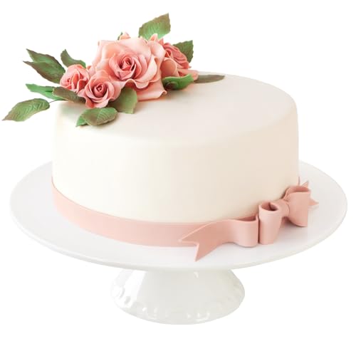 White Porcelain Cake Stand 10 Inch, Round Dessert Stand, Display Cupcake Stand for Party, Weddings, Birthday, Baby Shower - color: 9 Inch (1 Tier)