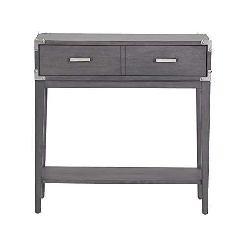 Leick Home 24032 Beckett One Drawer Hall Stand with Shelf for Living Room, Hallway, Entryway, Anthracite/Pewter - color: Anthracite