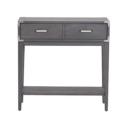 Leick Home 24032 Beckett One Drawer Hall Stand with Shelf for Living Room, Hallway, Entryway, Anthracite/Pewter - color: Anthracite