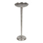 Kate and Laurel Alessia Modern Decorative Metal Drink Table; 8 x 8 x 22; Silver; Stunning Cast Aluminum Pedestal Plant Stand with Rough Texture and Deckled Edge - color: Silver
