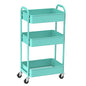 MAX Houser 3-Tier Rolling Utility Cart with Caster Wheels,Easy Assembly, for Kitchen, Bathroom (Turquoise) - color: Turquoise, size: 3-Tier Standard Cart