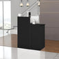 Reception Desk with Counter,Small Front Desk with Two Lockable Drawers,Cable Management Holes,Counter Table for Salon Lobby Office Home (Black) - color: Black