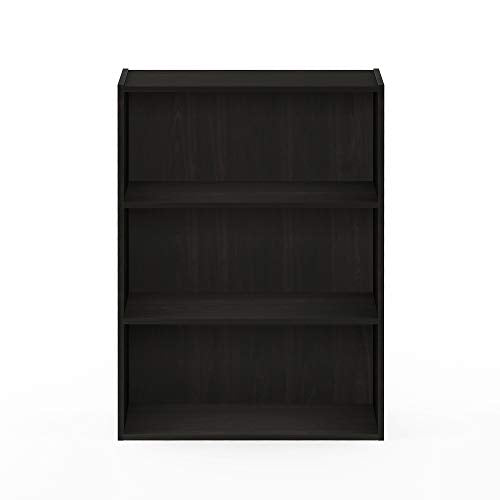 Furinno Pasir 3-Tier Open Shelf Bookcases, Steam Beech and Espresso