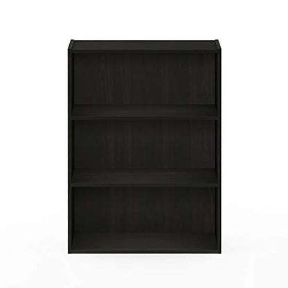 Furinno Pasir 3-Tier Open Shelf Bookcases, Steam Beech and Espresso