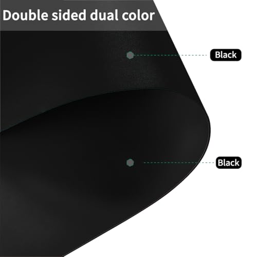 Round Table Mat - 1.8mm Thick,Dia.23 Inch Waterproof & Easy to Clean Protects Table Surfaces Conceals Scratches & Flaws for Coffee Tables & Dining Tables(Black+Black Dia.23Inch) - color: Black+black, size: 23" (Round)