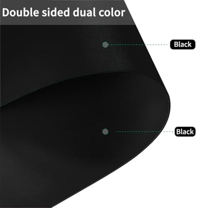Round Table Cover - 1.8mm Thick,Dia.25 Inch Waterproof & Easy to Clean Protects Table Surfaces Conceals Scratches & Flaws for Coffee Tables & Dining Tables(Black+Black Dia.25Inch) - color: Black+black, size: 25" (Round)