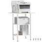 YUFAM 3 Tier Home Printer Stand with Storage, White | Wooden Mobile Printer Table Shelf, Rolling Printer Cart Shelf with Lockable Wheels fit Fax Machine, Scanner - color: White, size: 15.75"D×23.65"W×25.7"H