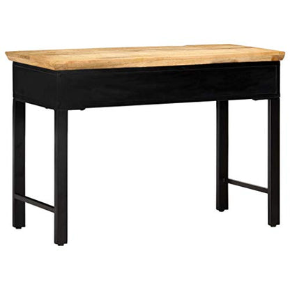 vidaXL Writing Table 43.3"x19.6"x29.9" Solid Mango Wood | Plenty of room to keep your stuff organized, Made from solid mango wood, Shiny finish mixes style with functionality