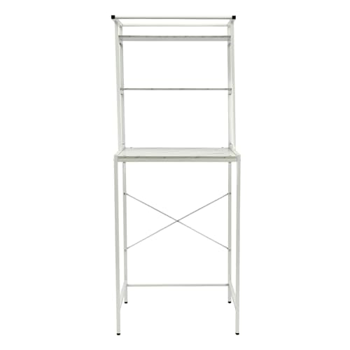 Over Washer and Dryer Shelves,Dryer Storage Shelf,3 Tiers Laundry Room Storage and Organizer Standing Shelf,Height Adjustable Laundry Room Shelves, Load-bearing Capacity 22lbs (White 3 Tiers) - color: White