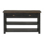 Martin Svensson Home Solid Wood Sofa Console Table, Black with Brown Top - color: Black With Brown Top