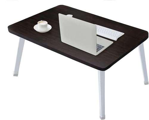 Foldable Laptop Desk for Bed, Bed Laptop Table, Foldable Portable Lap Bed Tray, 23.6 Inch Floor Table for Drawing, Reading and Writing, Black - color: Black