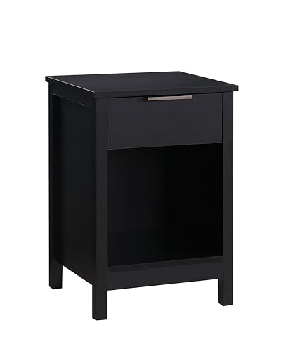 Nightstand with Drawer,Wooden End Table with Drawer and Opening Shelf,Side Table for Bedroom,Black - color: Black, style: 1 Drawers